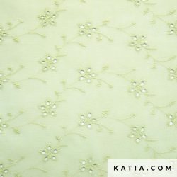 Flower Embroidery Cotton Lime