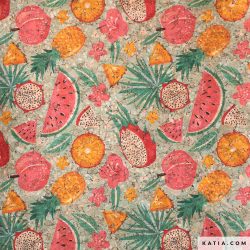 Cork Gold Print Summer Fruits