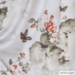 Satin Jacquard Print Winter Gardenias